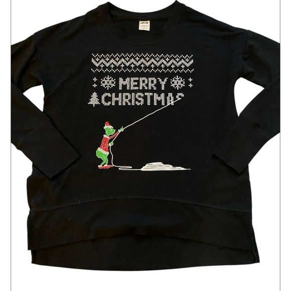 AVIA Black The Grinch Merry Christmas Ugly Sweater oversized small unisex - Picture 3 of 5
